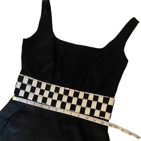 Issa London DDS 304 Black Silk Woven Checkerboard Dress UK 10 - Picture 6 of 10